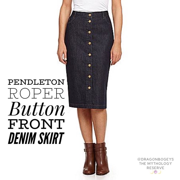Pendleton Dresses & Skirts - Pendleton Roper Button Front Denim Skirt